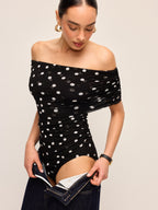 Polka Dot Off-Shoulder Bodysuit