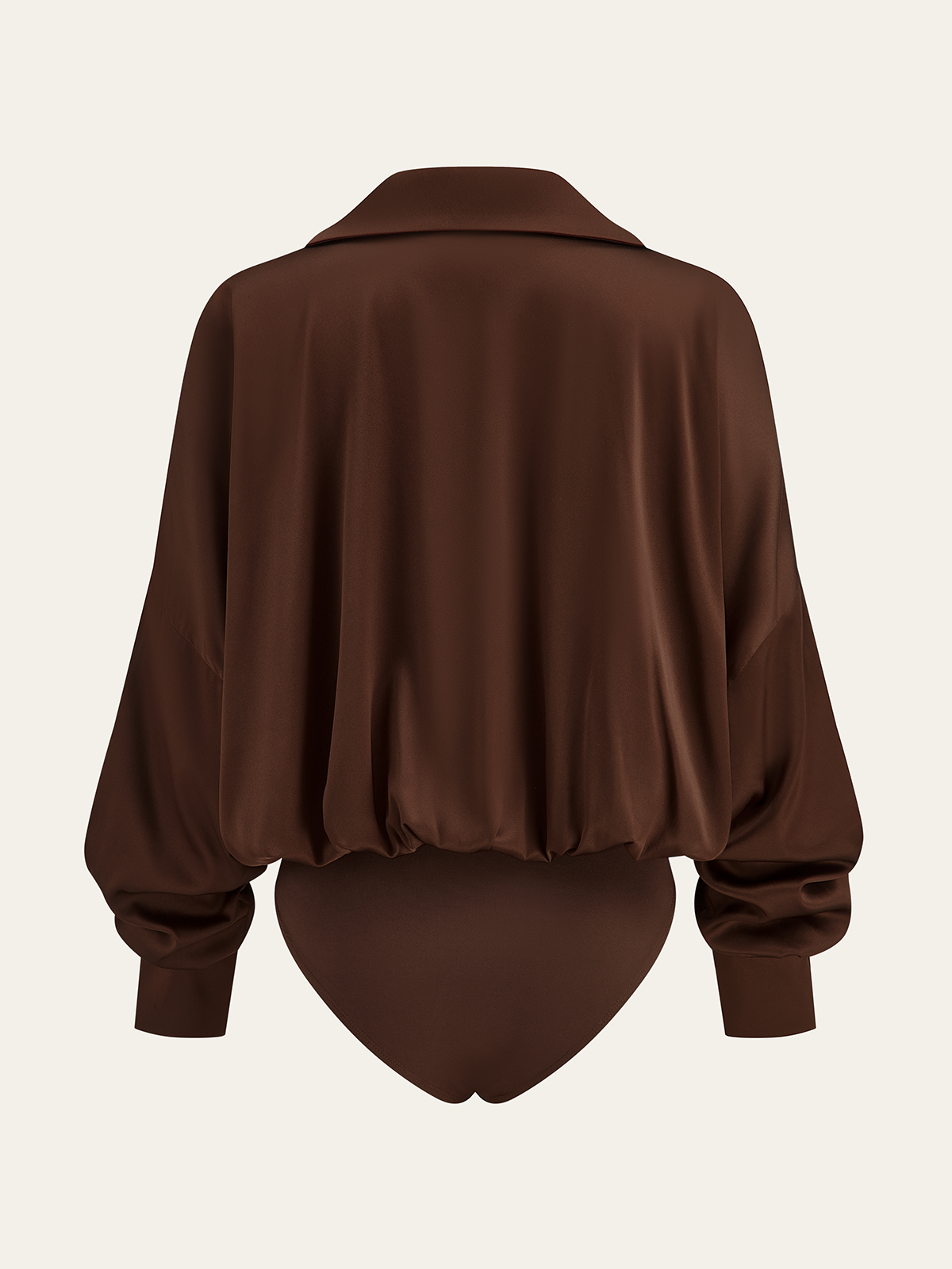 Satin Collared Long Sleeve Bodysuit