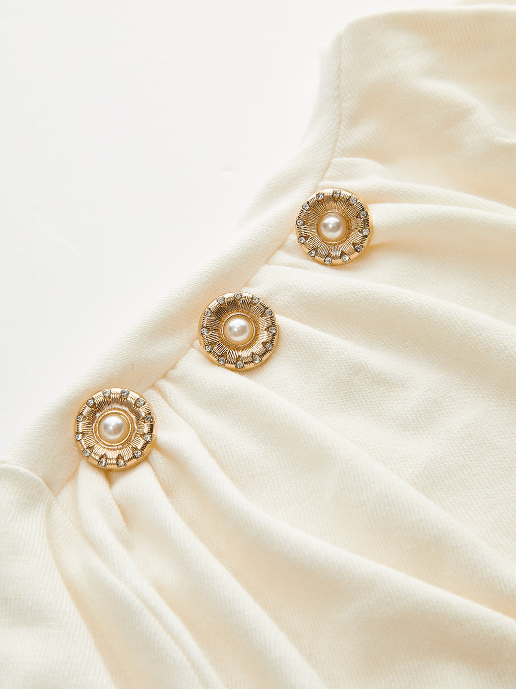 Ruched Shoulder-Decor Long Sleeve Bodysuit