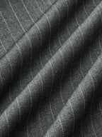 Contrast Ruffle Waistband Pinstripe Pants