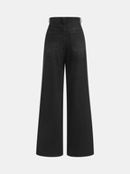 Asymmetric Mid-Waist Denim Pants