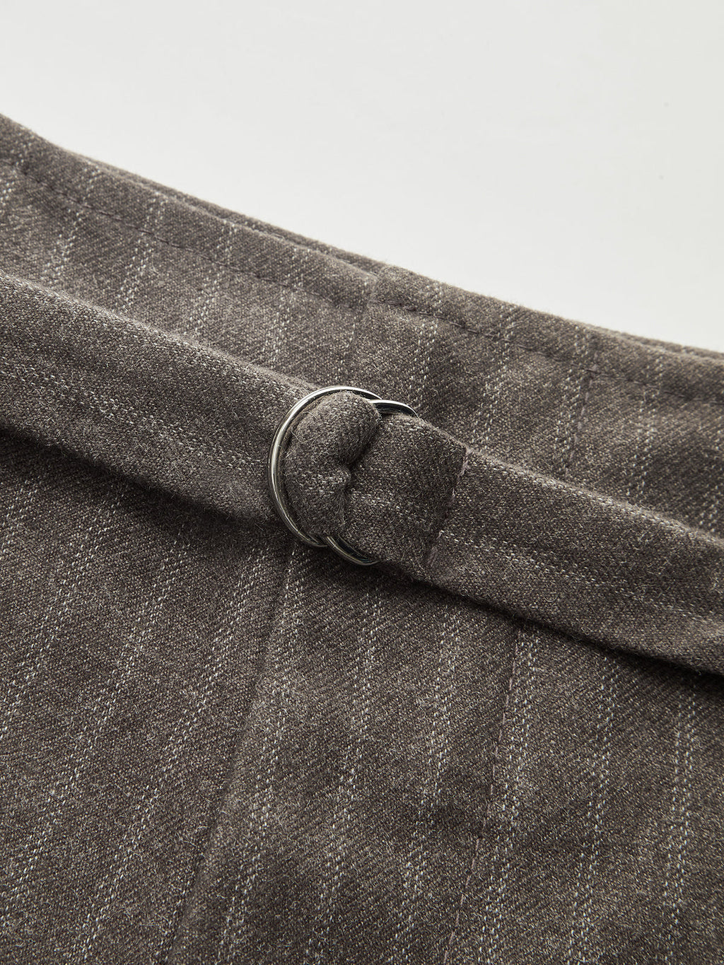 Belted Pinstripe Wide-Leg Pants