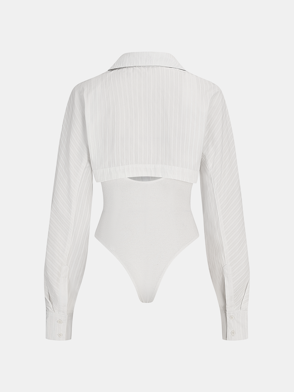 2 in 1 Collared Cotton-Blend Bodysuit