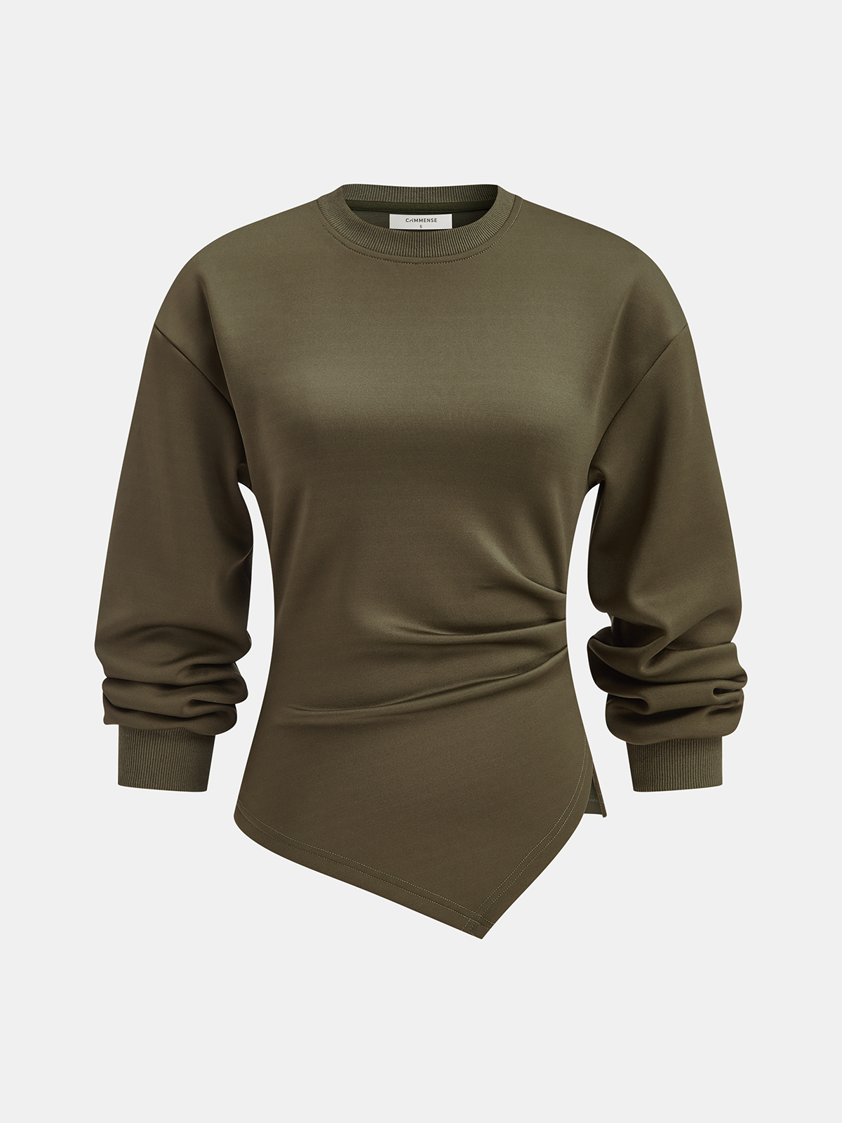 Ruched Asymmetric Hem Sweatshirt