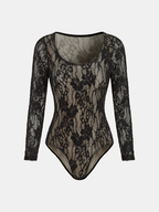 Floral Lace Long-Sleeve Bodysuit