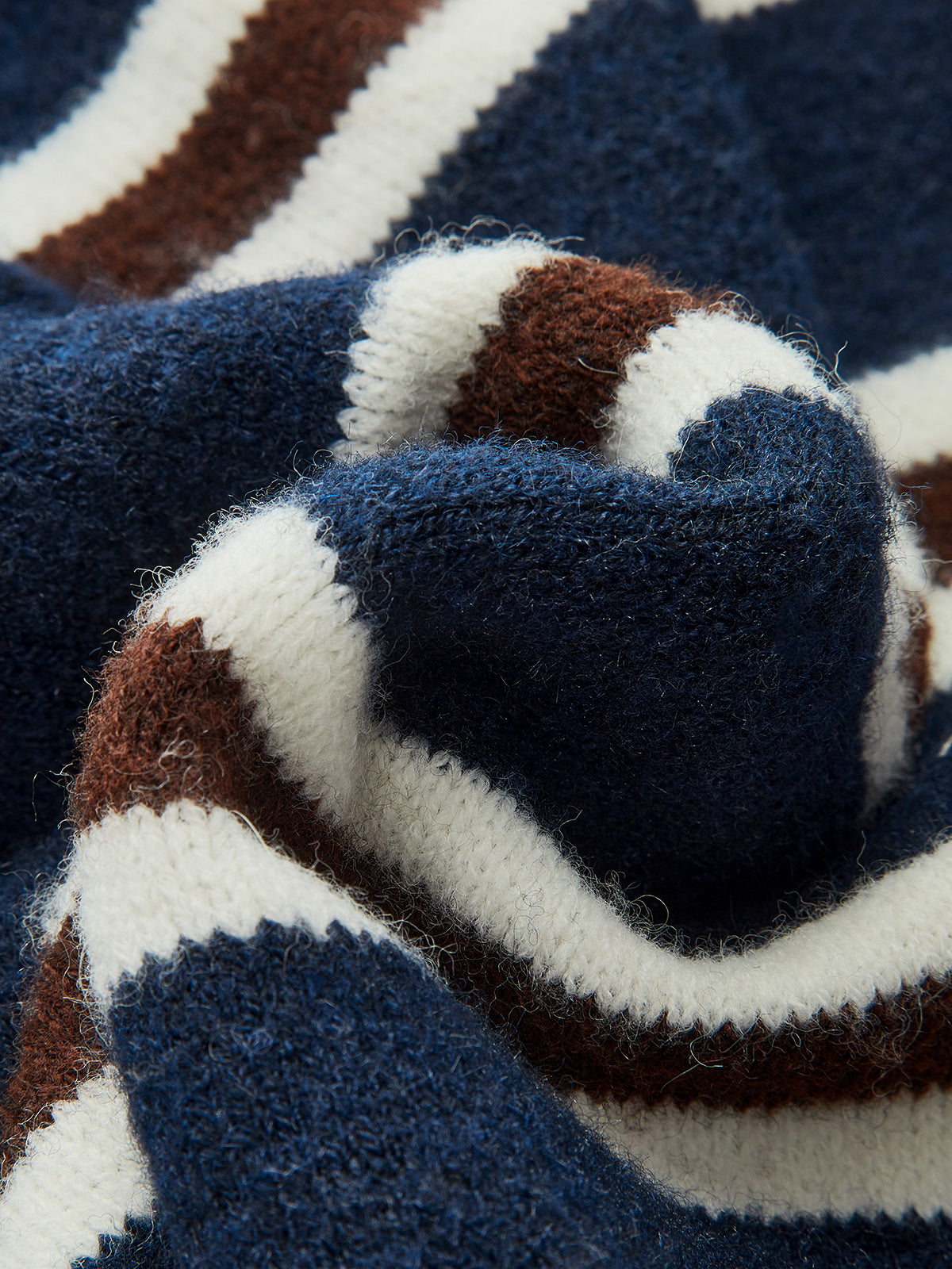 Shirt Panel Striped Polo Knit Sweater