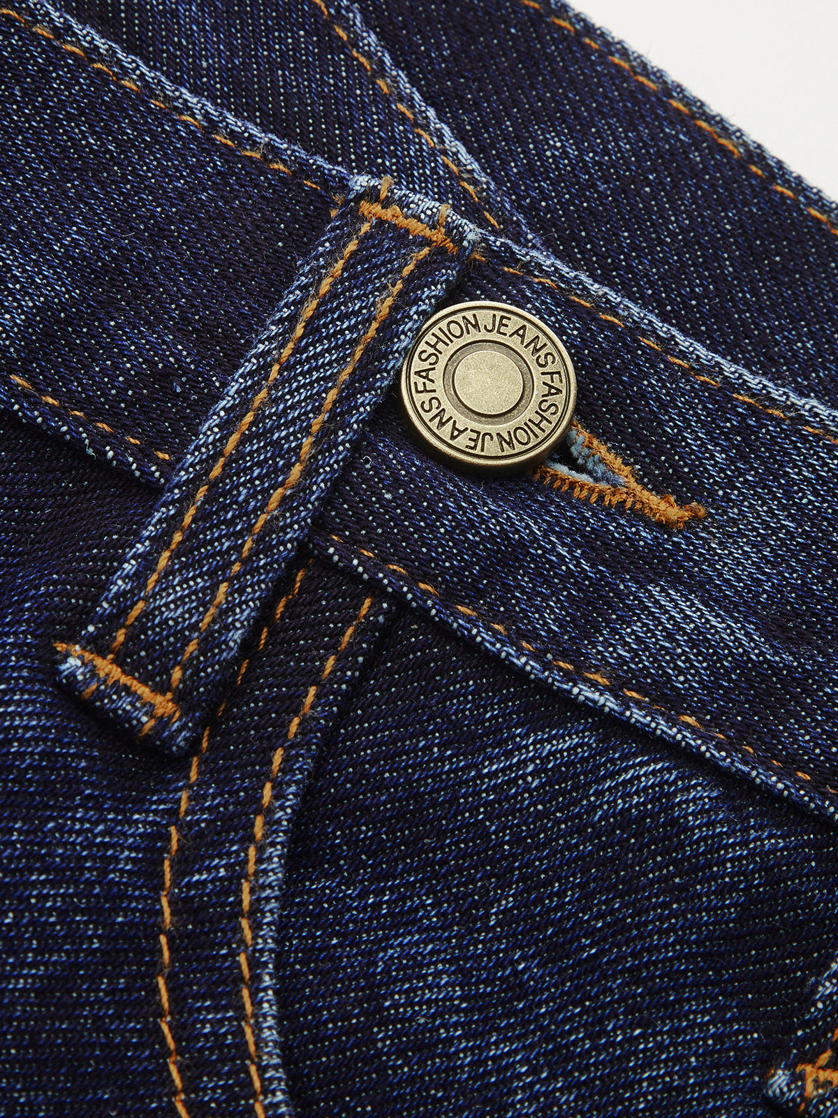 Asymmetric Placket Curved-Leg Jeans