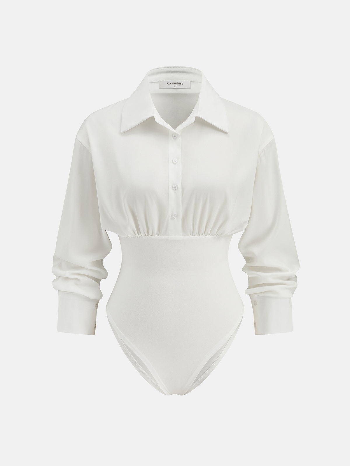 Cinched Waist Shirt Bodysuit