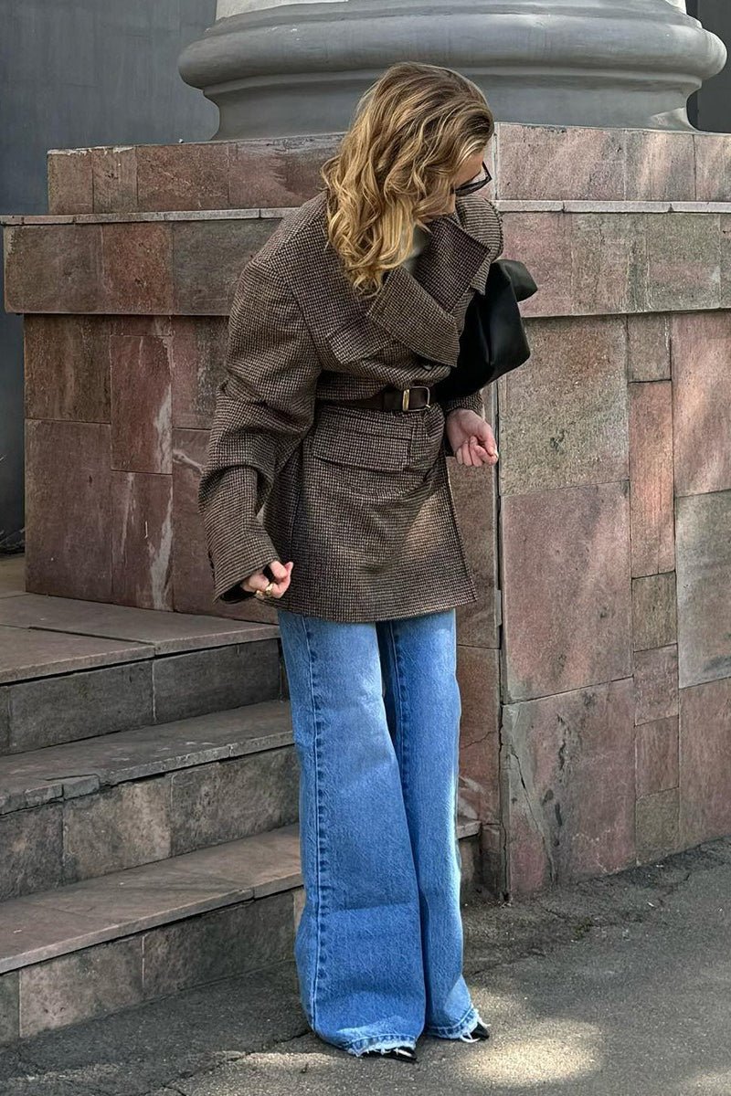 Alexandra Houndstooth Lange Jas