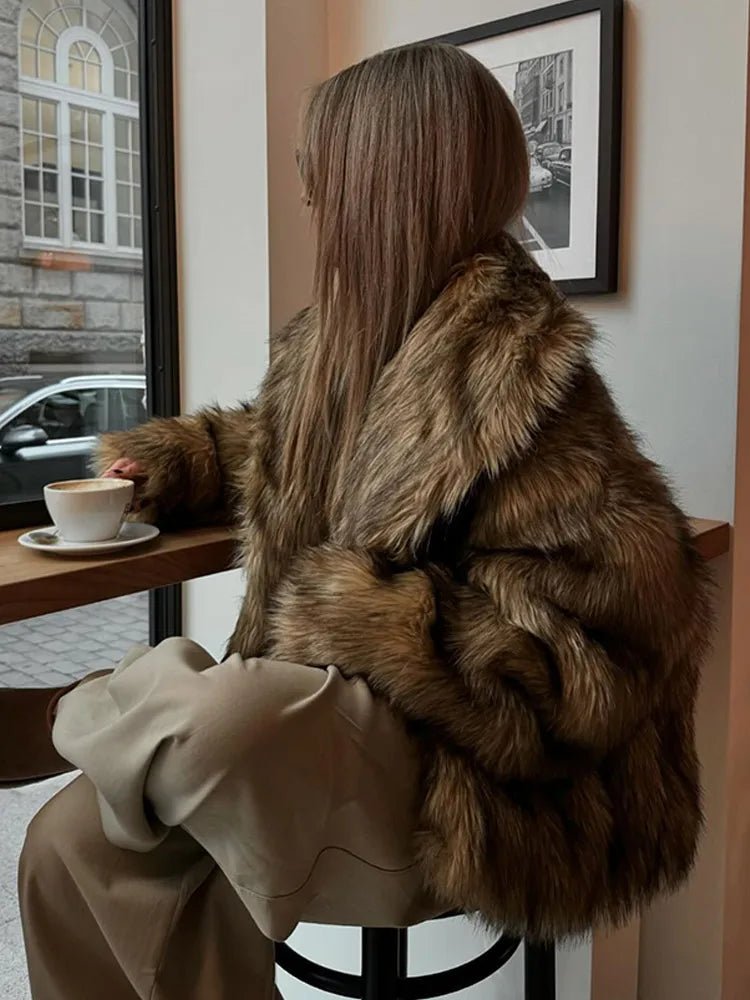 Brielle Oversized Imitatiebont Jas