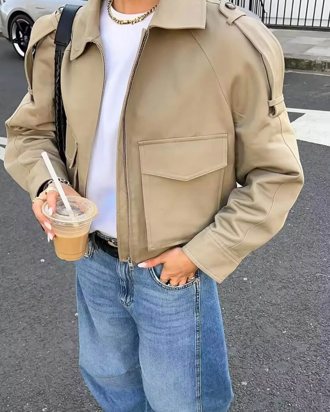 Ella Cropped Trench Jas