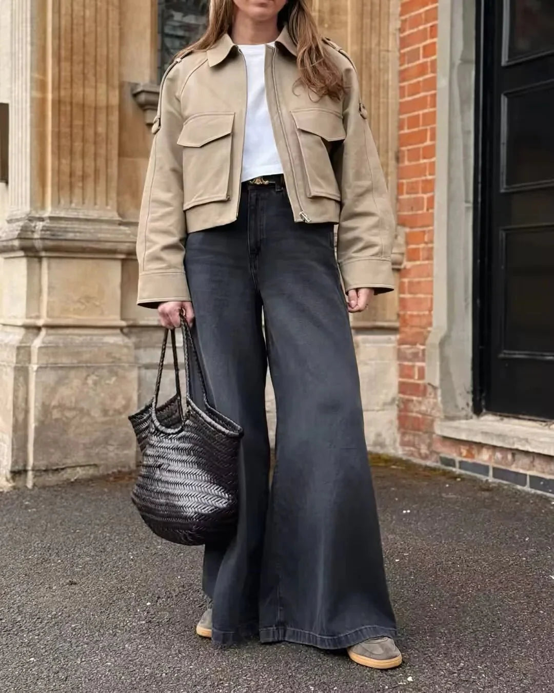 Ella Cropped Trench Jas