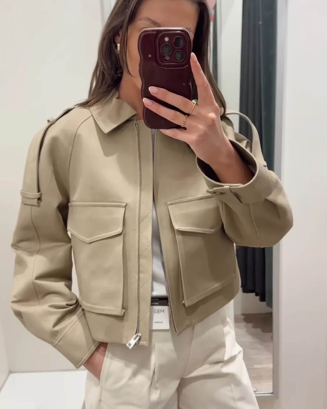 Ella Cropped Trench Jas