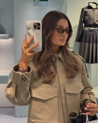 Ella Cropped Trench Jas