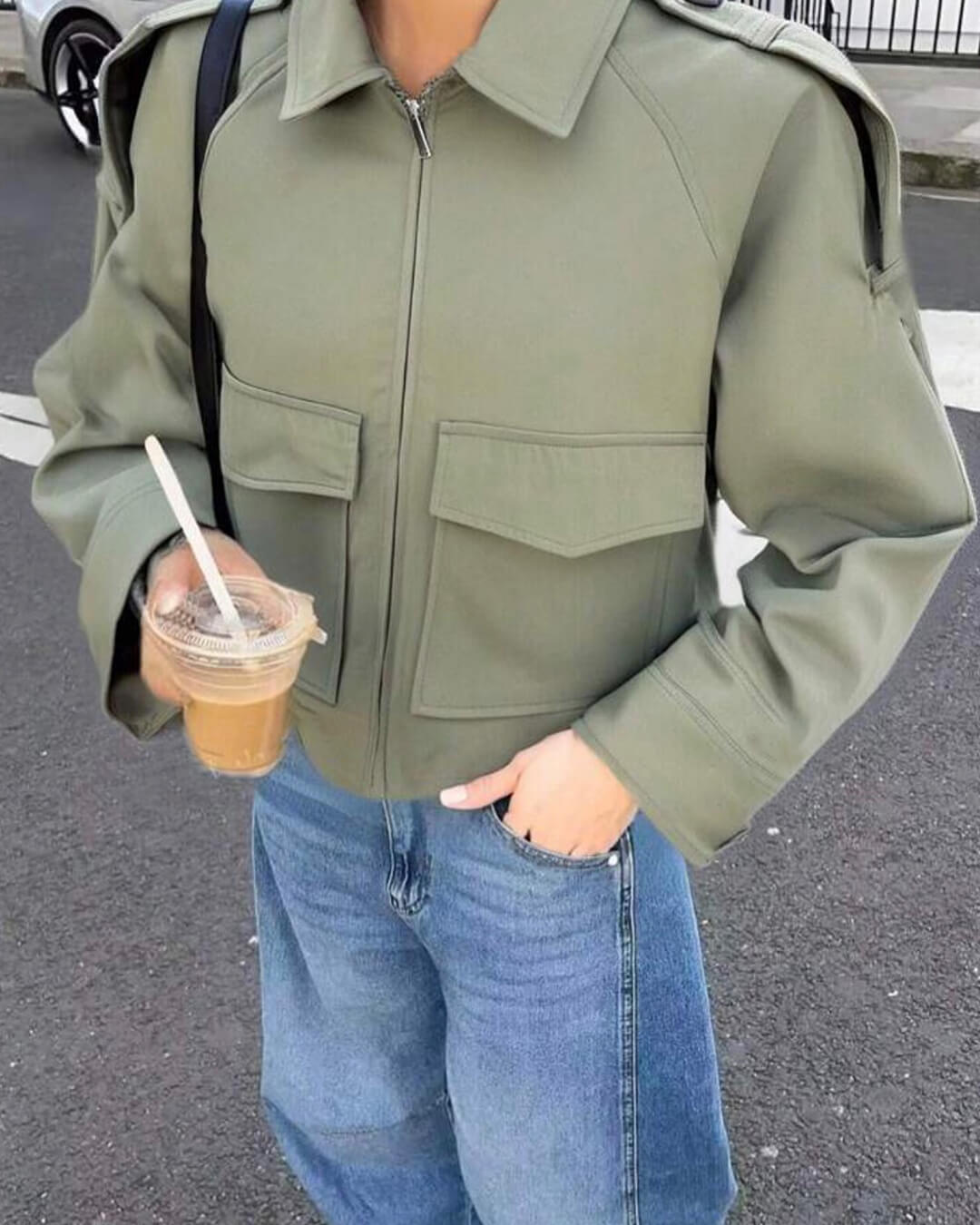 Ella Cropped Trench Jas