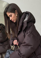 Sienna Pufferjas met Afneembare Capuchon