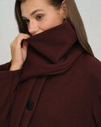 Wine Red Shawl Coat