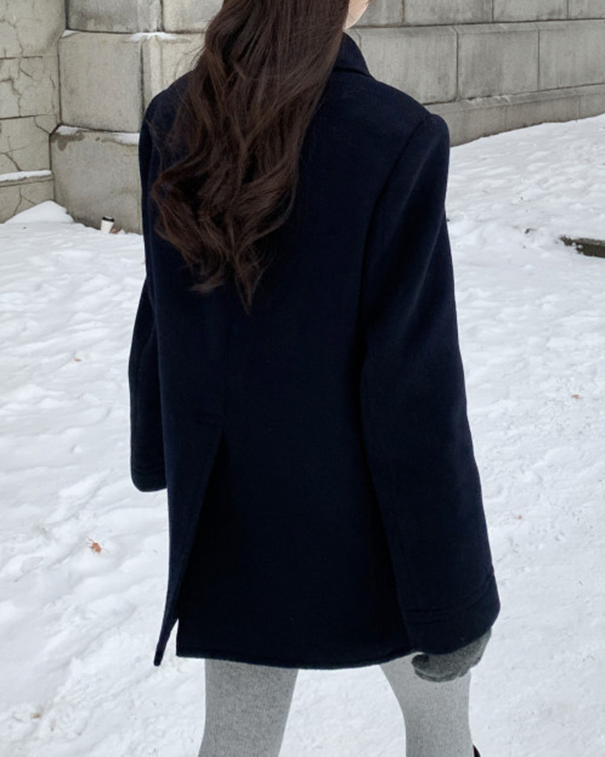 Blue Button Trench Coat
