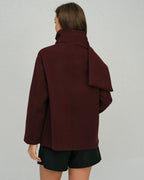 Wine Red Shawl Coat