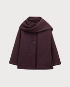 Wine Red Shawl Coat