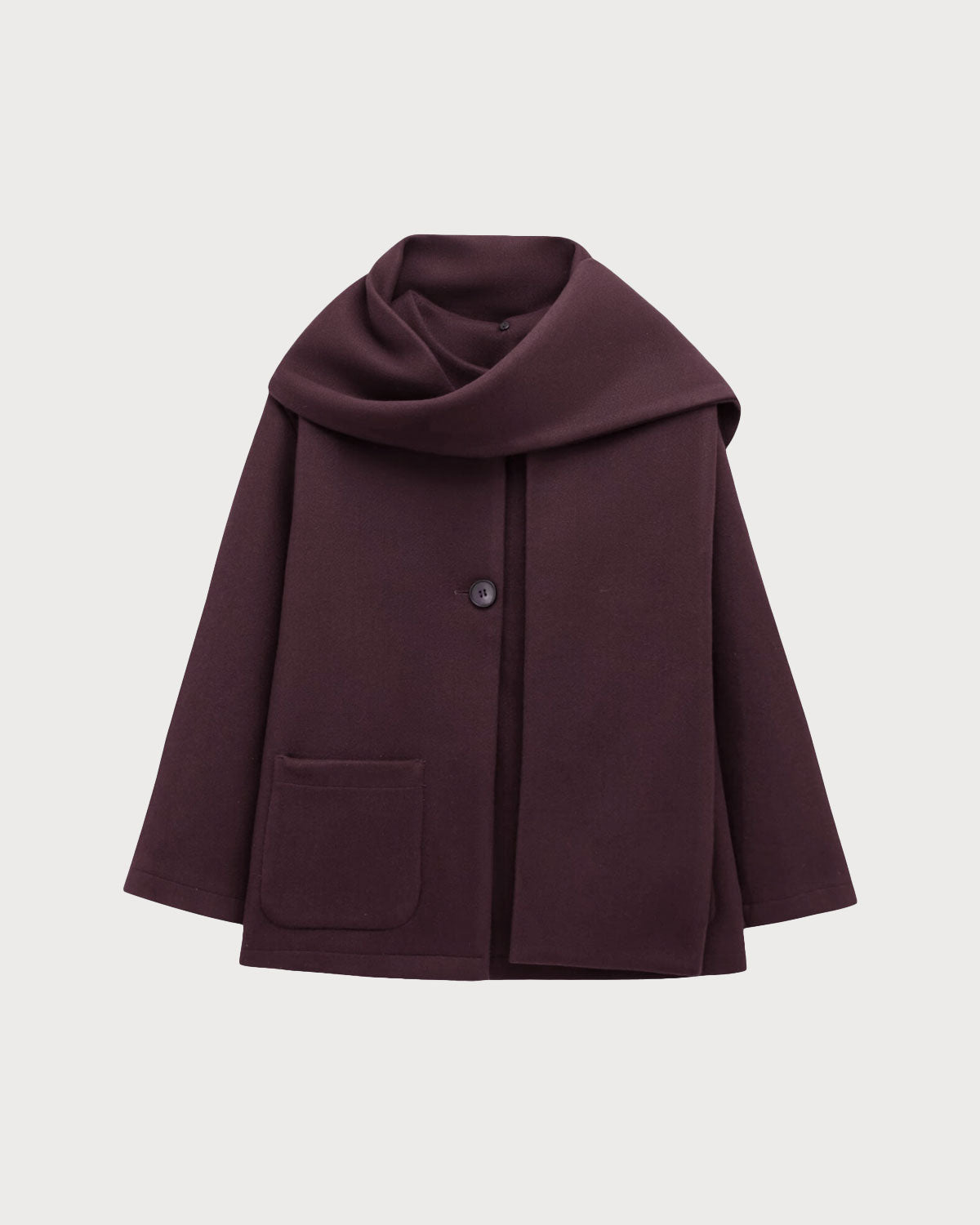 Wine Red Shawl Coat